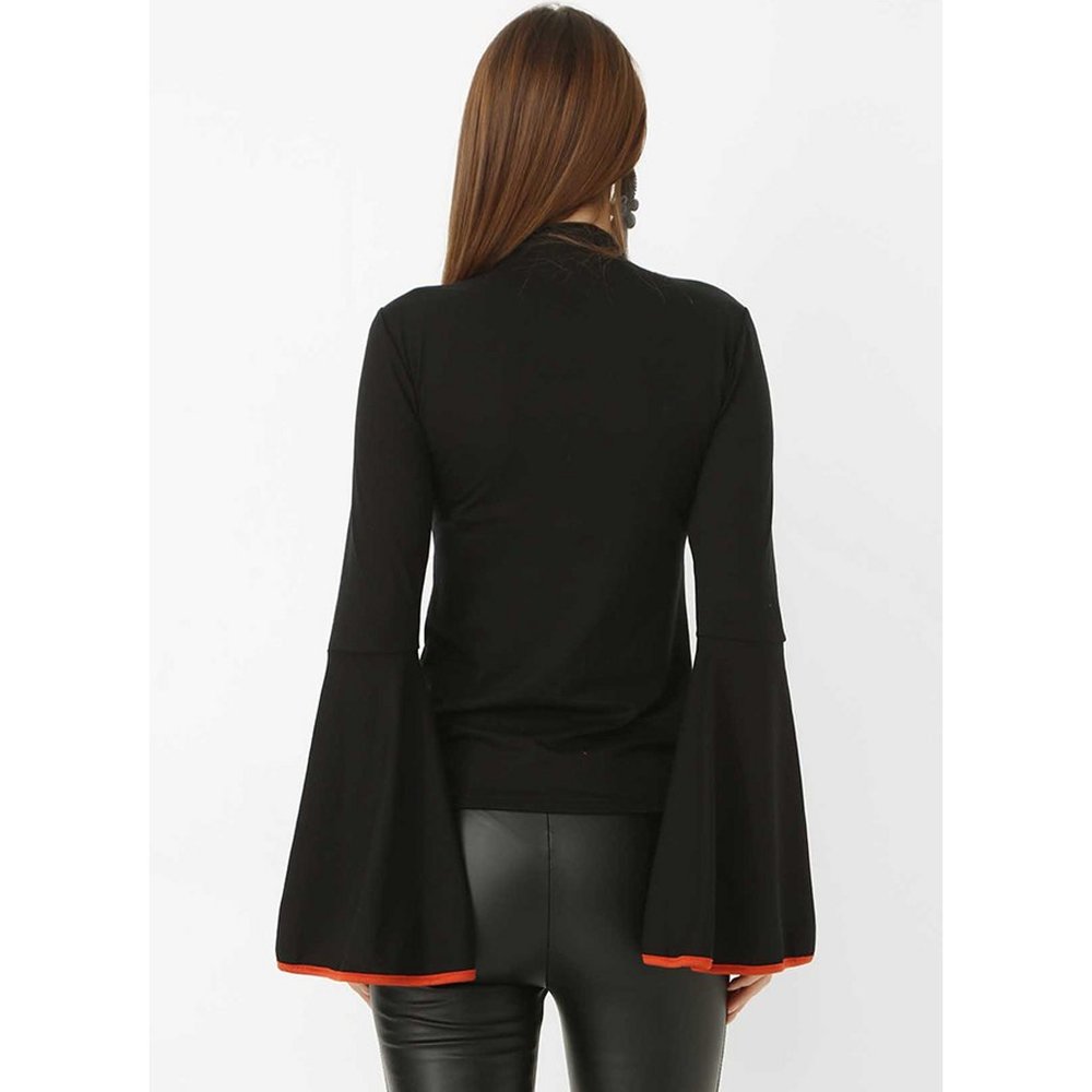 Bambina Mia - Bell-Sleeve Mock Neck Top - Picture 4 of 4